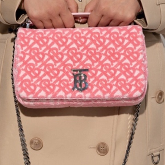 🔴SOLD🔴 BURBERRY Small Lola TB Terry Cloth Crossbody Bag - Picture 3 of 16